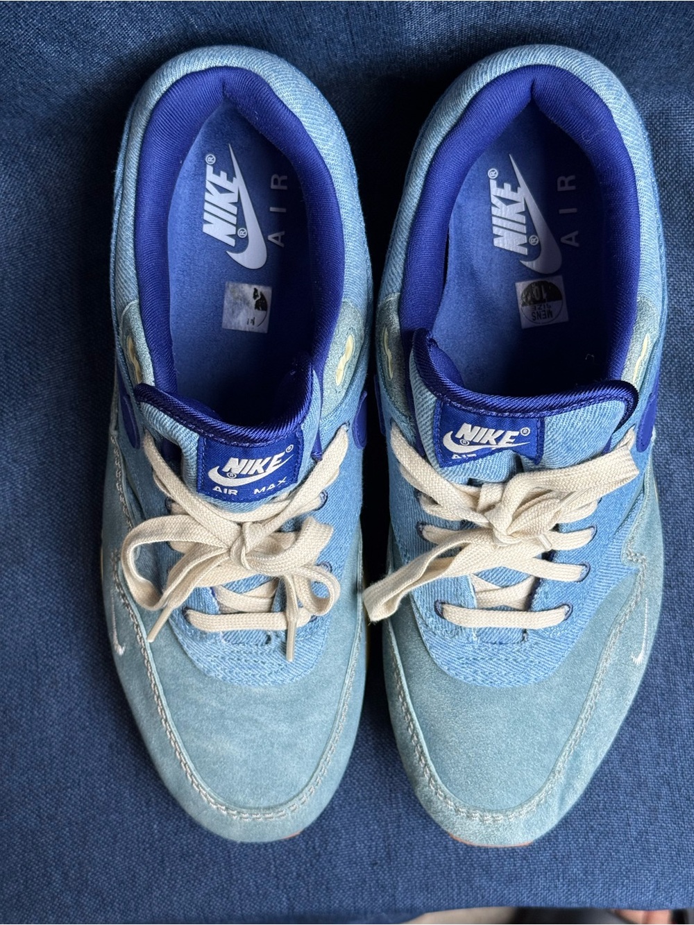 2022 Nike Air Max 1 Dirty Denim Mineral Slate Blue Men's Size 10 - Picture 5 of 9